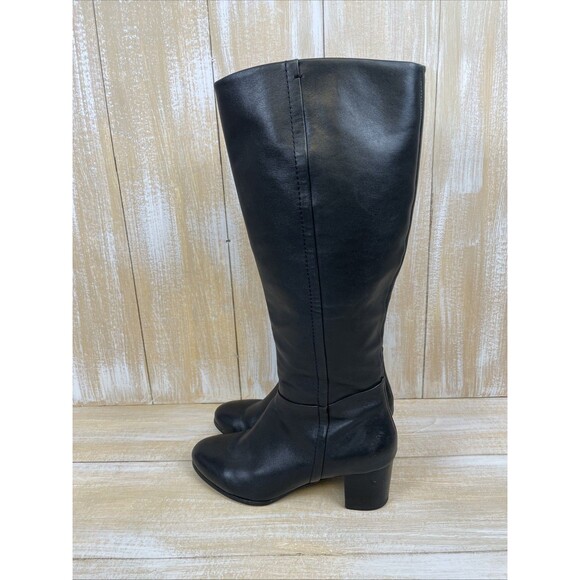 Vionic Tahlia Women’s Knee High Leather Black Boots Block Heel Size 10 - Picture 2 of 10
